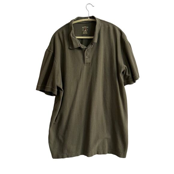 redhead brand co. men polo shirt 3/4 button short sleeve green sz xl - Picture 7 of 10